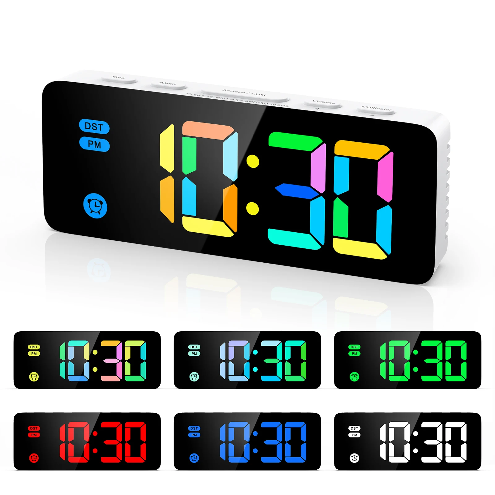 ORIA LED Digital Clocks RGB Alarm Clocks Colorful Modern Table Clock With 12/24H Display for Bedroom Home Best Gift
ORIA LED Digital Clocks RGB Alarm Clocks Colorful Modern Table Clock With 12/24H Display for Bedroom Home Best Gift