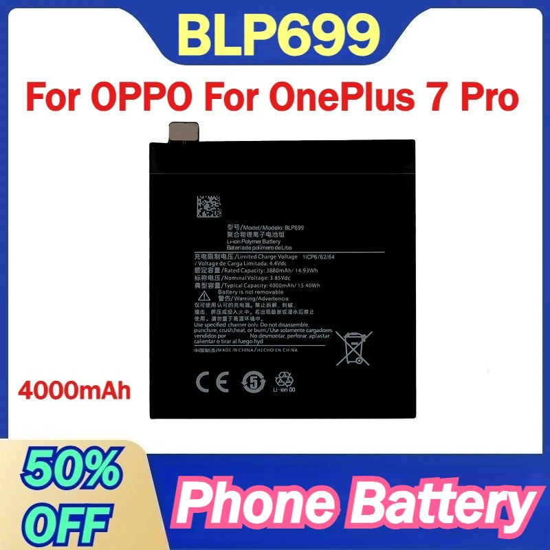 BLP699 4000mAh Replacement Mobile Phone Battery for OPPO for OnePlus 7 Pro Batteries
BLP699 4000mAh Replacement Mobile Phone Battery for OPPO for OnePlus 7 Pro Batteries