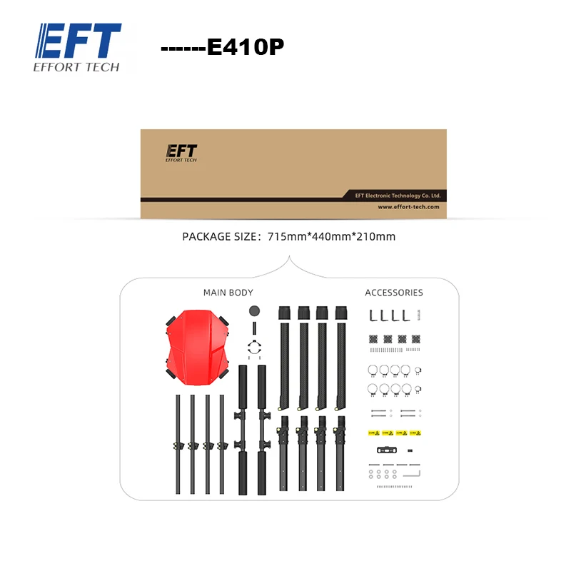 EFT E410P 10L10Kg upgraded four-axis agricultural spray frame 1393mm wheelbase waterproof foldable frame
EFT E410P 10L10Kg upgraded four-axis agricultural spray frame 1393mm wheelbase waterproof foldable frame