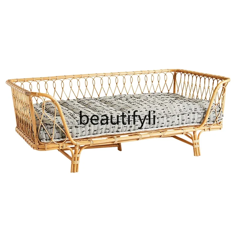 Modern simple rattan sofa bed Nordic household small rattan bed living room multi-functional dual-purpose sofa bed4593 
Modern simple rattan sofa bed Nordic household small rattan bed living room multi-functional dual-purpose sofa bed4593
