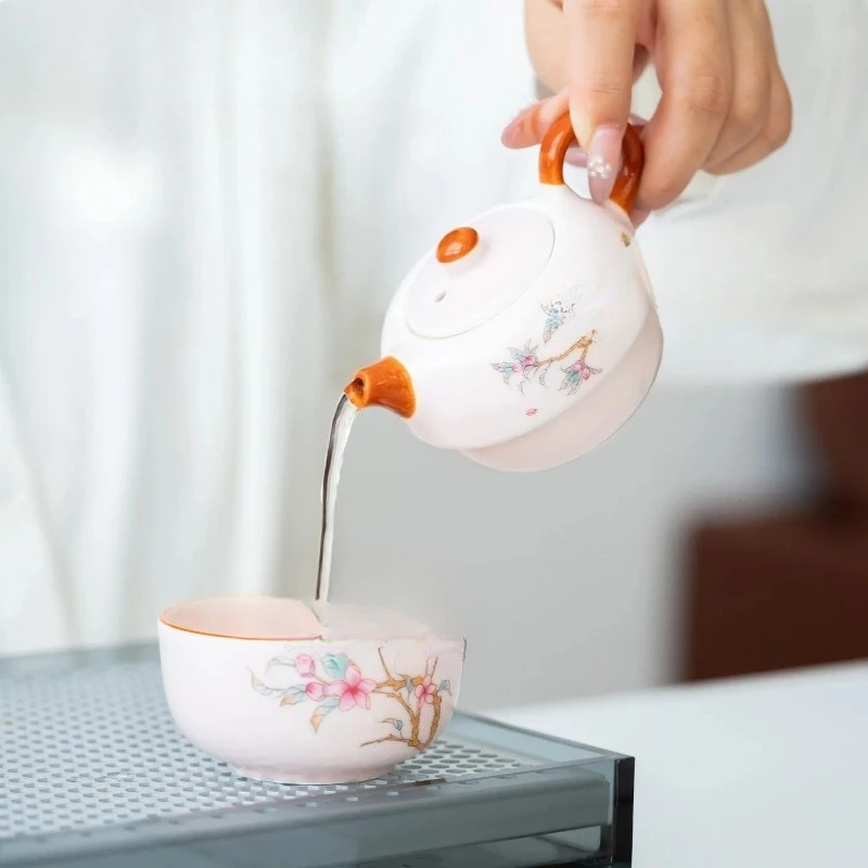 Pink Ru Kiln Hand Painted Flowers Travel Tea Set Kit Aesthetic 1 Pot 1 Cups Tea Maker Organizer Portable Picnic Tote Bag Gift
Pink Ru Kiln Hand Painted Flowers Travel Tea Set Kit Aesthetic 1 Pot 1 Cups Tea Maker Organizer Portable Picnic Tote Bag Gift