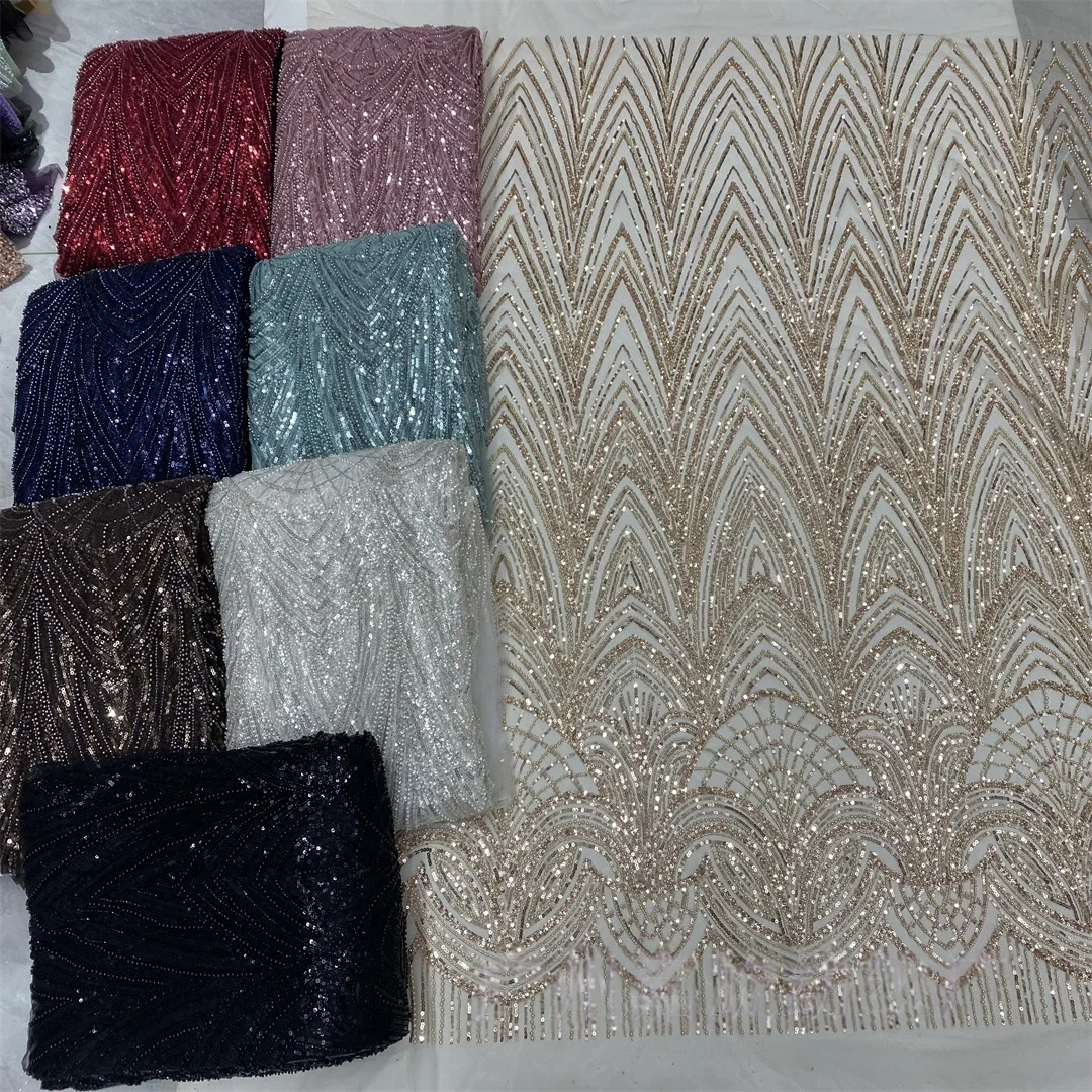 8 Colors Africa V Style Embroidered Pearls Sequin Mesh Tube Fabric Dresses Bridal Evening Party Cloth Material Accessories
8 Colors Africa V Style Embroidered Pearls Sequin Mesh Tube Fabric Dresses Bridal Evening Party Cloth Material Accessories