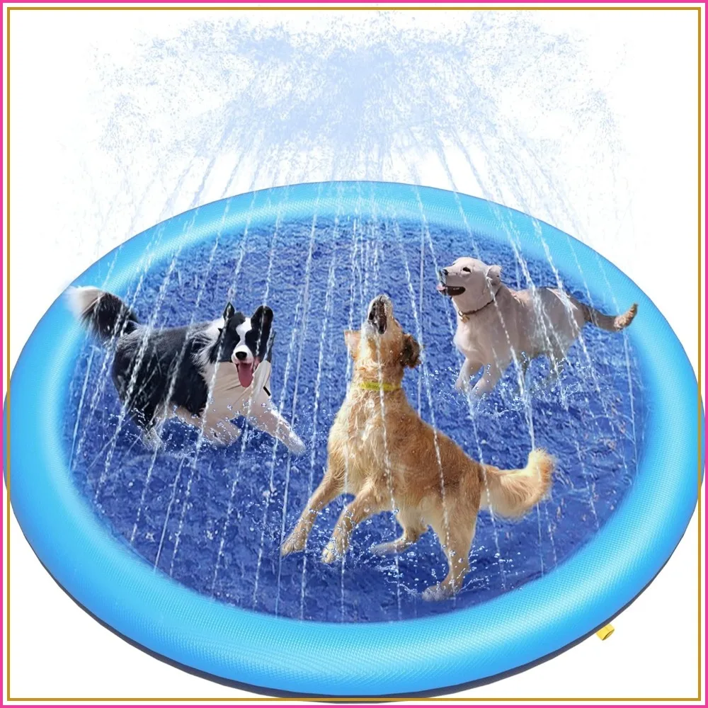 Anti-Slip Splash Pad for Large Dogs - 0.58mm Thickened Durable Outdoor Water Play Mat, 67in Blue Summer Sprinkler Toy for Backyard
Anti-Slip Splash Pad for Large Dogs - 0.58mm Thickened Durable Outdoor Water Play Mat, 67in Blue Summer Sprinkler Toy for Backyard