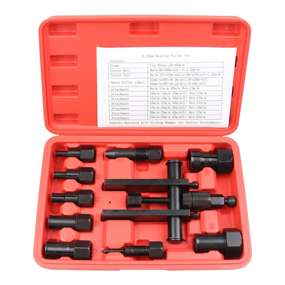 10 Piece Motorcycle Bearing Puller Set 8 29mm Two Jaw Removal Tool Motorcycle Inner Bearing Removal Tool
10 Piece Motorcycle Bearing Puller Set 8 29mm Two Jaw Removal Tool Motorcycle Inner Bearing Removal Tool