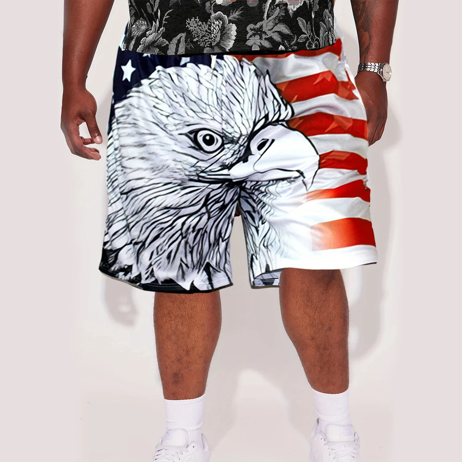 CLOOCL Пляжные шорты с 3D принтом «Американский орел», мужские пляжные шорты, брюки, эластичные шнурки, праздничные спортивные шорты 
CLOOCL Пляжные шорты с 3D принтом «Американский орел», мужские пляжные шорты, брюки, эластичные шнурки, праздничные спортивные шорты