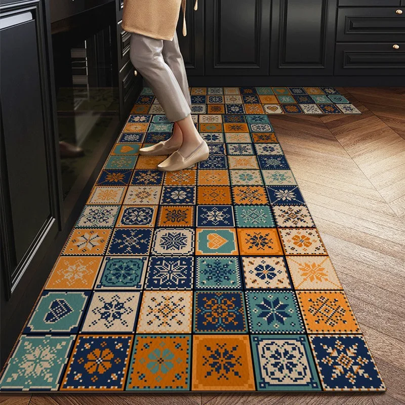 Retro American Light Luxury Kitchen Floor Mats Non-slip Oil-proof Waterproof PVC Rug Long Rugs Home Decoration Коврик Для Кухни
Retro American Light Luxury Kitchen Floor Mats Non-slip Oil-proof Waterproof PVC Rug Long Rugs Home Decoration Коврик Для Кухни