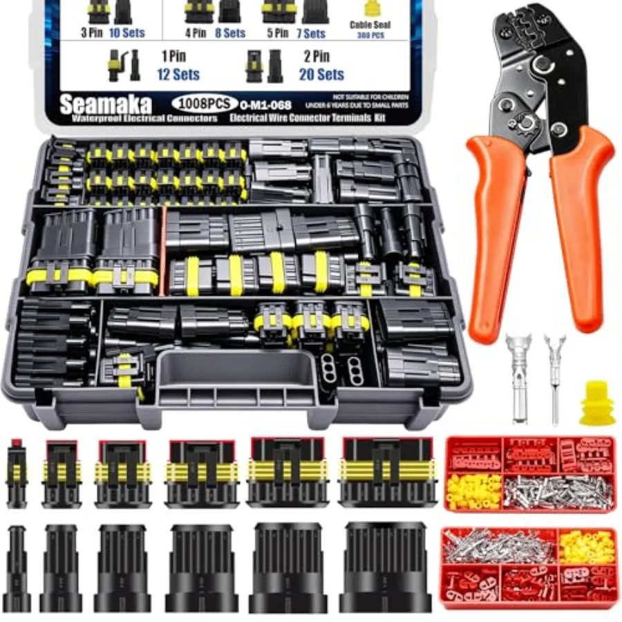 63 Sets Waterproof Automotive Wire Connectors Kit 1/2/3/4/5/6 Pin Automotive Replacement Electrical Accories Plug Connectors Ki
63 Sets Waterproof Automotive Wire Connectors Kit 1/2/3/4/5/6 Pin Automotive Replacement Electrical Accories Plug Connectors Ki
