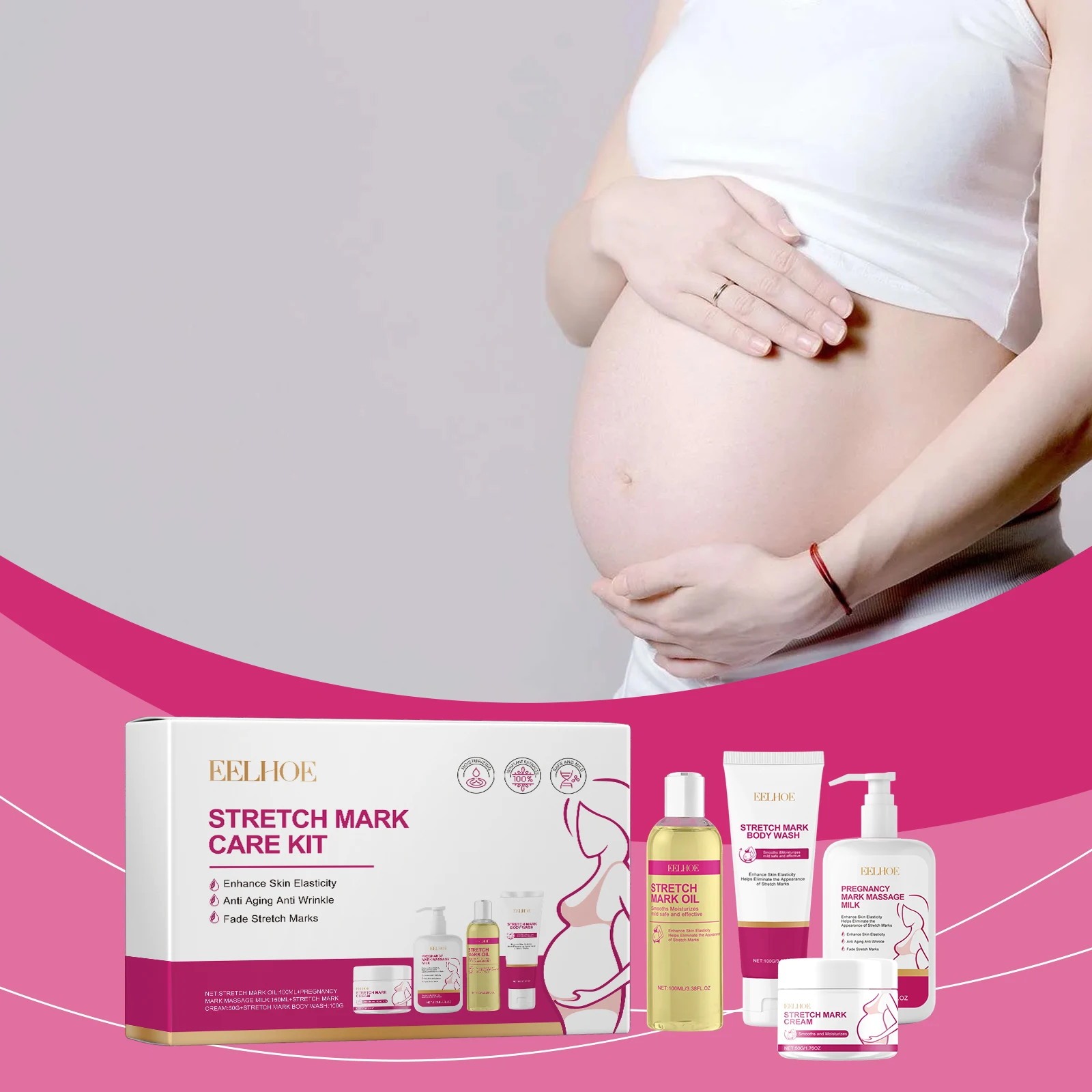 Pregnancy Stretch Mark Cream Set with Grapeseed & Coconut Oil - Natural Fading & Tightening for Postpartum Skin
Pregnancy Stretch Mark Cream Set with Grapeseed & Coconut Oil - Natural Fading & Tightening for Postpartum Skin