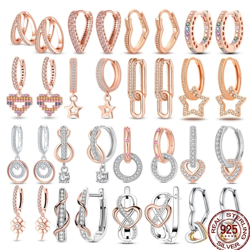 925 Sterling Silver Ear Needle Minimalist Twist Round Gold Hoop Earrings Fashion Zircon Ear Buckle Wedding Women's Jewelry Gift
925 Sterling Silver Ear Needle Minimalist Twist Round Gold Hoop Earrings Fashion Zircon Ear Buckle Wedding Women's Jewelry Gift