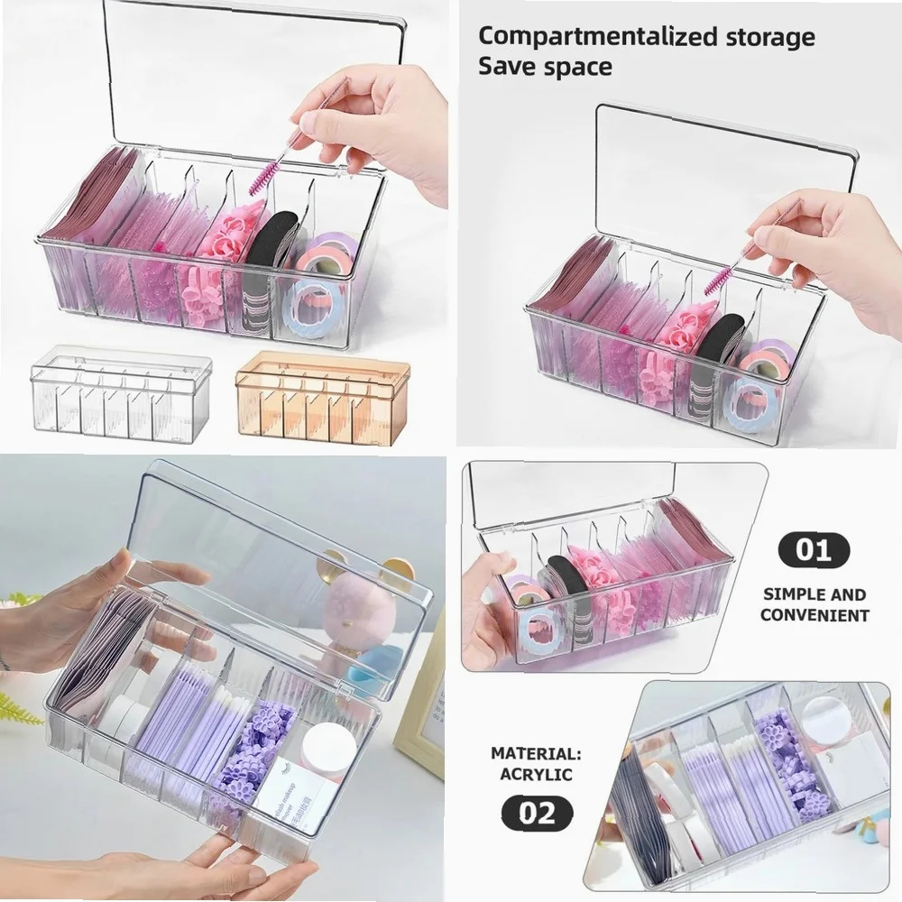 Acrylic Eyelash Storage Box with Lid - Desktop Cosmetics Organizer, Transparent Case Holder for Makeup Supplies
Acrylic Eyelash Storage Box with Lid - Desktop Cosmetics Organizer, Transparent Case Holder for Makeup Supplies