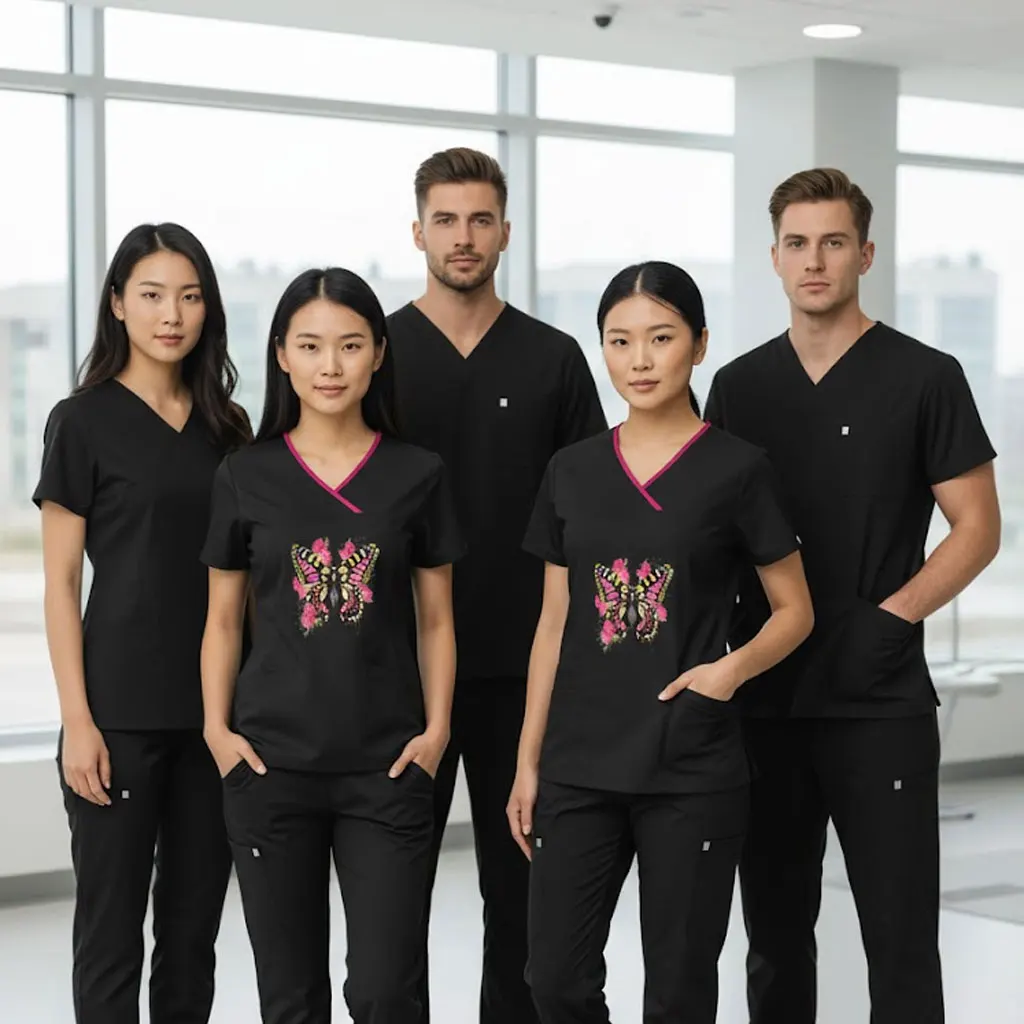 Custom Printed Professional Women's Short-Sleeve Split Scrub Suit Dental Surgeon Specialist Clinic Essential Workwear
Custom Printed Professional Women's Short-Sleeve Split Scrub Suit Dental Surgeon Specialist Clinic Essential Workwear