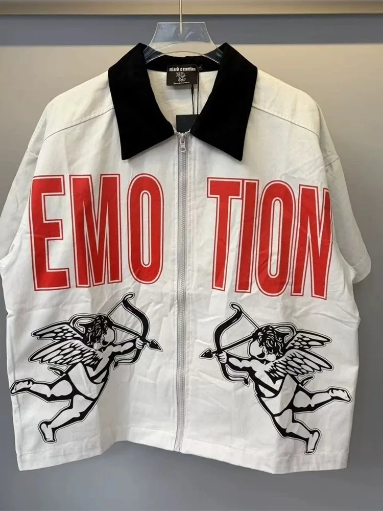 Mixed Emotion Cupid Letter Print Casual High Street Short Sleeve Button up Casual Shirt Cotton Autumn Wear for Men
Mixed Emotion Cupid Letter Print Casual High Street Short Sleeve Button up Casual Shirt Cotton Autumn Wear for Men