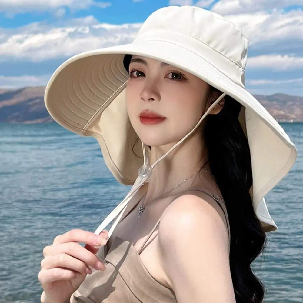 New Wide Brim Fisherman's Hat With Shawl Foldable Sun Cap Solid Color Neck Protection Beach Cap Summer
New Wide Brim Fisherman's Hat With Shawl Foldable Sun Cap Solid Color Neck Protection Beach Cap Summer