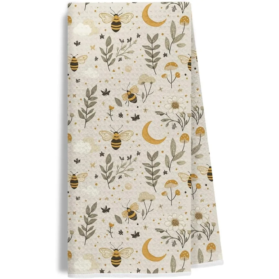 Вафельное кухонное полотенце с цветочным принтом пчелы, милое полотенце для рук с медовой пчелой и луной для декора кухни или ванной комнаты в фермерском доме, Cottagecore, блюдо в стиле бохо
Вафельное кухонное полотенце с цветочным принтом пчелы, милое полотенце для рук с медовой пчелой и луной для декора кухни или ванной комнаты в фермерском доме, Cottagecore, блюдо в стиле бохо