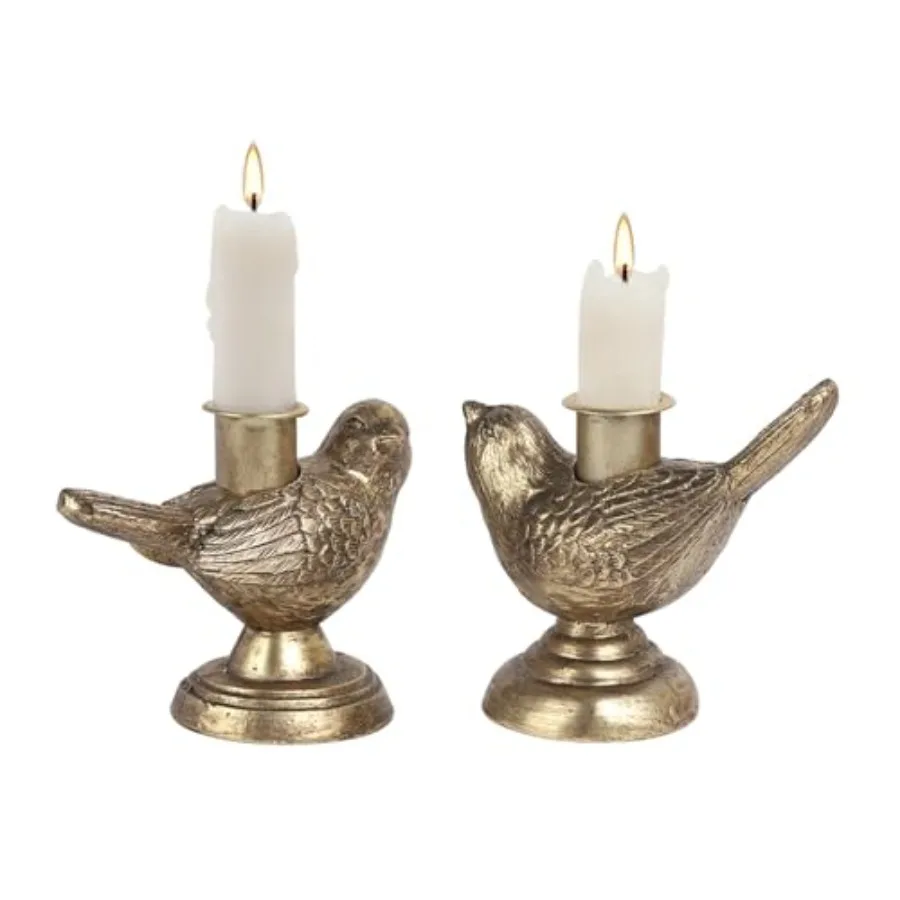 Taper Candle Holders Set of 2, Gold Birds Decor, Vintage Candlesticks Pedestal, Centerpieces Decorations for Fireplace Mantle D
Taper Candle Holders Set of 2, Gold Birds Decor, Vintage Candlesticks Pedestal, Centerpieces Decorations for Fireplace Mantle D