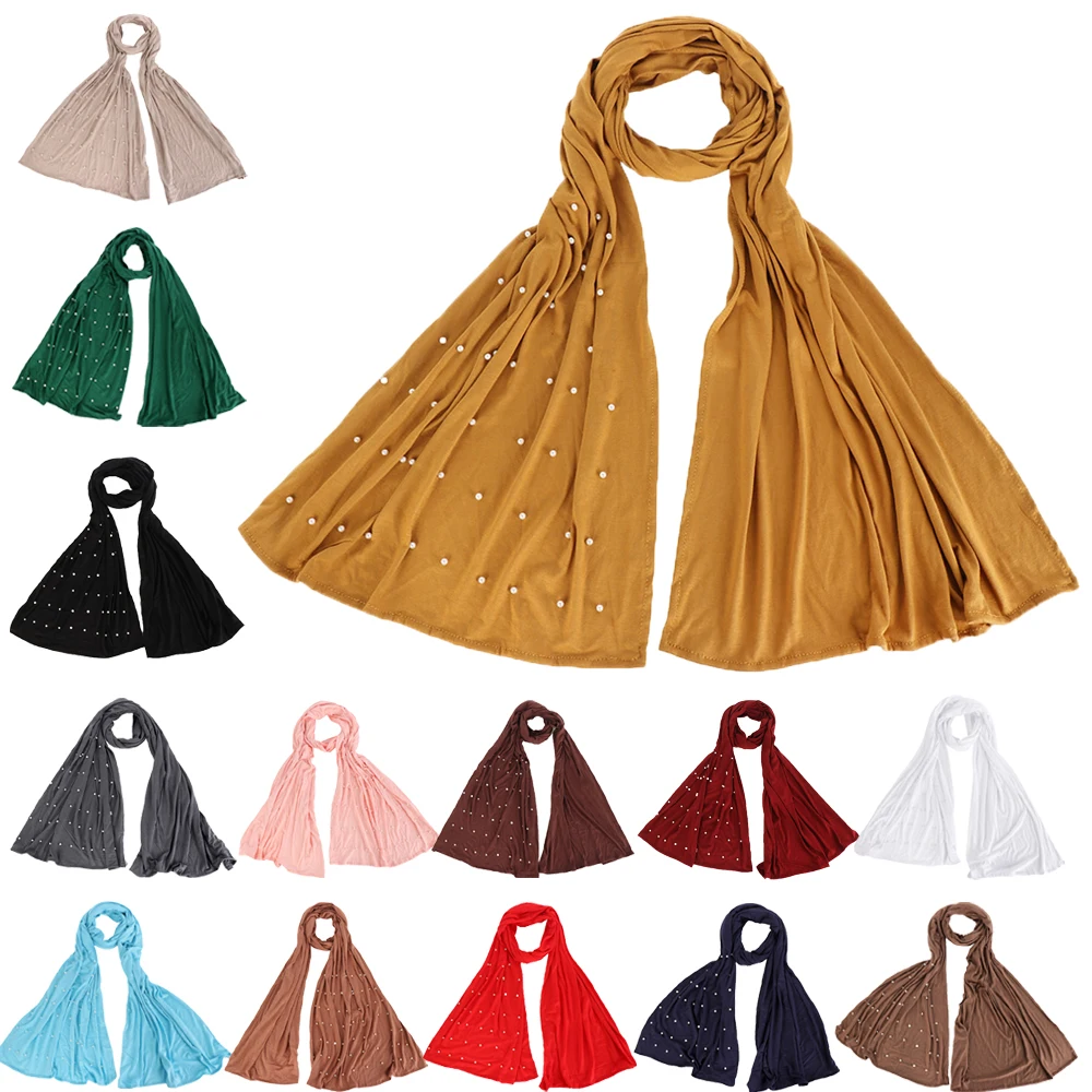 14 Colors 171*61cm Plain Jersey with Beads Hijab Wrap Cotton Elastic Islam Shawls Pearl Maxi Scarf Muslim Headband Foulard Sjaal
14 Colors 171*61cm Plain Jersey with Beads Hijab Wrap Cotton Elastic Islam Shawls Pearl Maxi Scarf Muslim Headband Foulard Sjaal