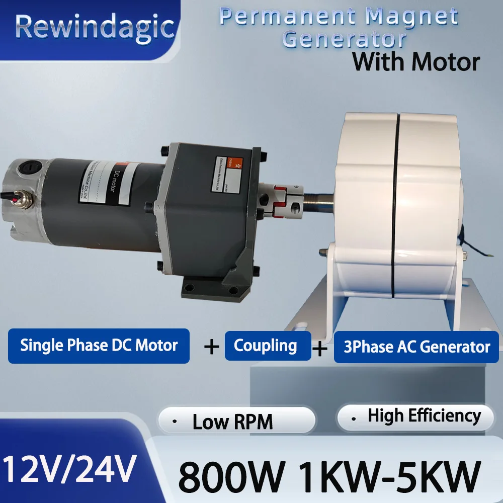 1KW 3KW 12V 24V Single Phase DC Electric Motor Output 3Phase AC Permanent Magnet Generator With Motor Complete Set DIY For Home
1KW 3KW 12V 24V Single Phase DC Electric Motor Output 3Phase AC Permanent Magnet Generator With Motor Complete Set DIY For Home