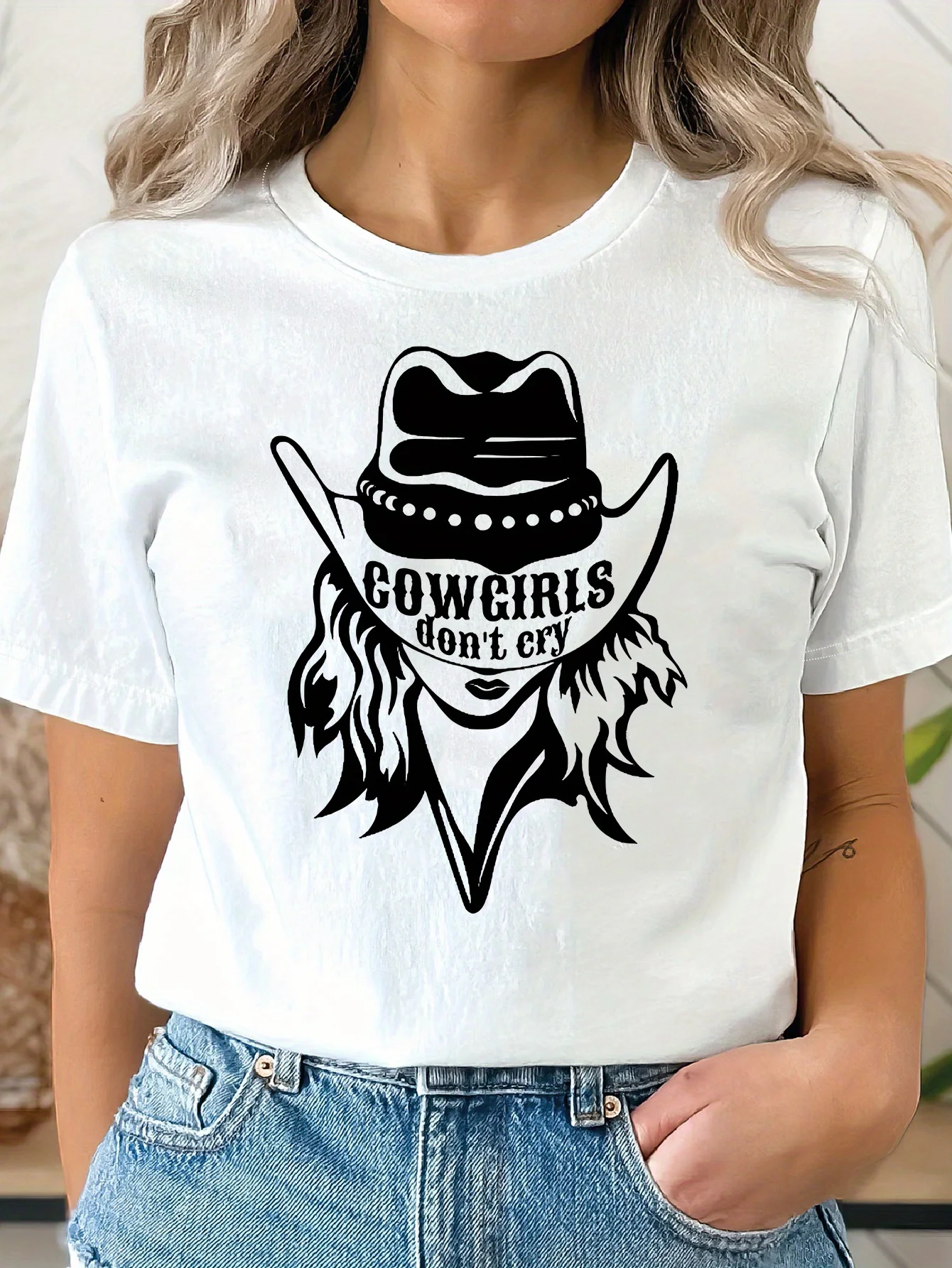 Футболка Cowgirls с круглым вырезом, повседневный топ с коротким рукавом для весны и лета, женская одежда
Футболка Cowgirls с круглым вырезом, повседневный топ с коротким рукавом для весны и лета, женская одежда