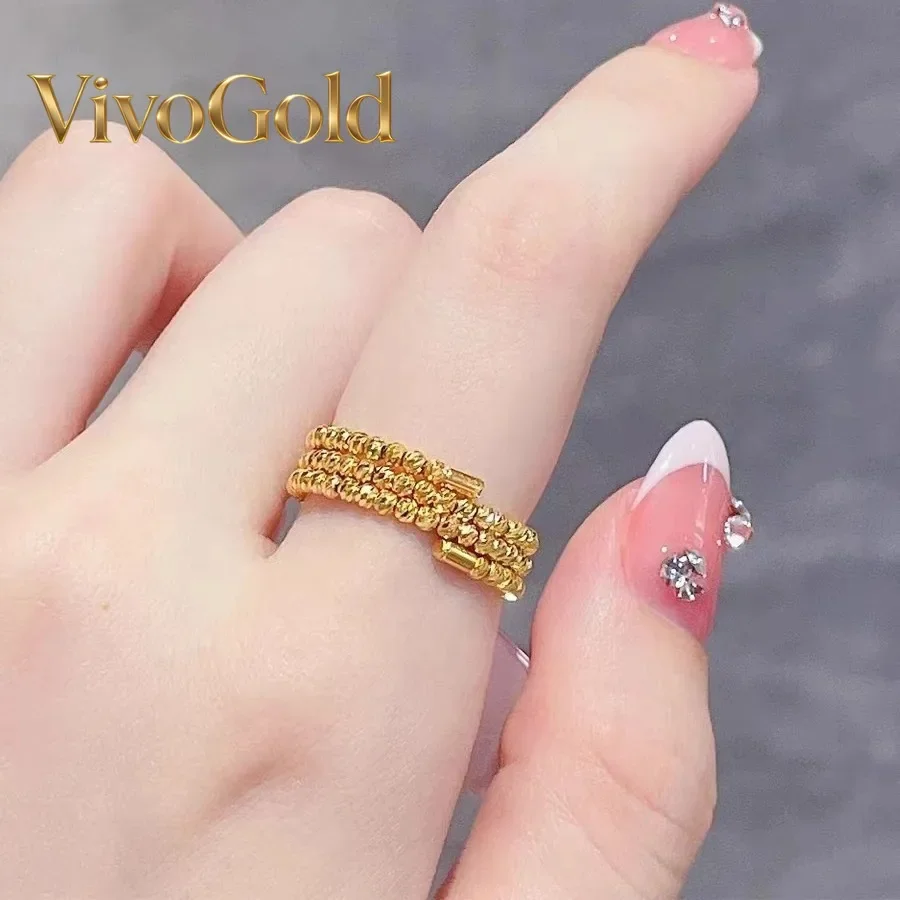 VivoGoldDisco Ring for Women 9999 24K Real Gold Fashionable Flashing Gold Bead Slim Circle Elastic Memory Opening Ring
VivoGoldDisco Ring for Women 9999 24K Real Gold Fashionable Flashing Gold Bead Slim Circle Elastic Memory Opening Ring