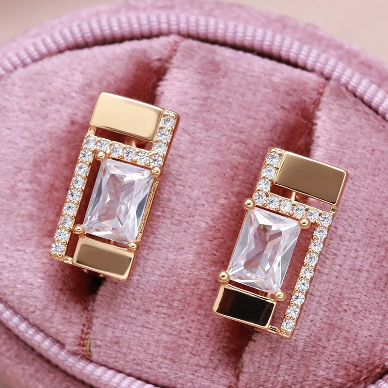 New 585 Rose Gold Vintage Earrings Square Zircon Micro Inlay Diamond Golden Clip Earrings Wedding Fashion Fine Statement Jewelry
New 585 Rose Gold Vintage Earrings Square Zircon Micro Inlay Diamond Golden Clip Earrings Wedding Fashion Fine Statement Jewelry