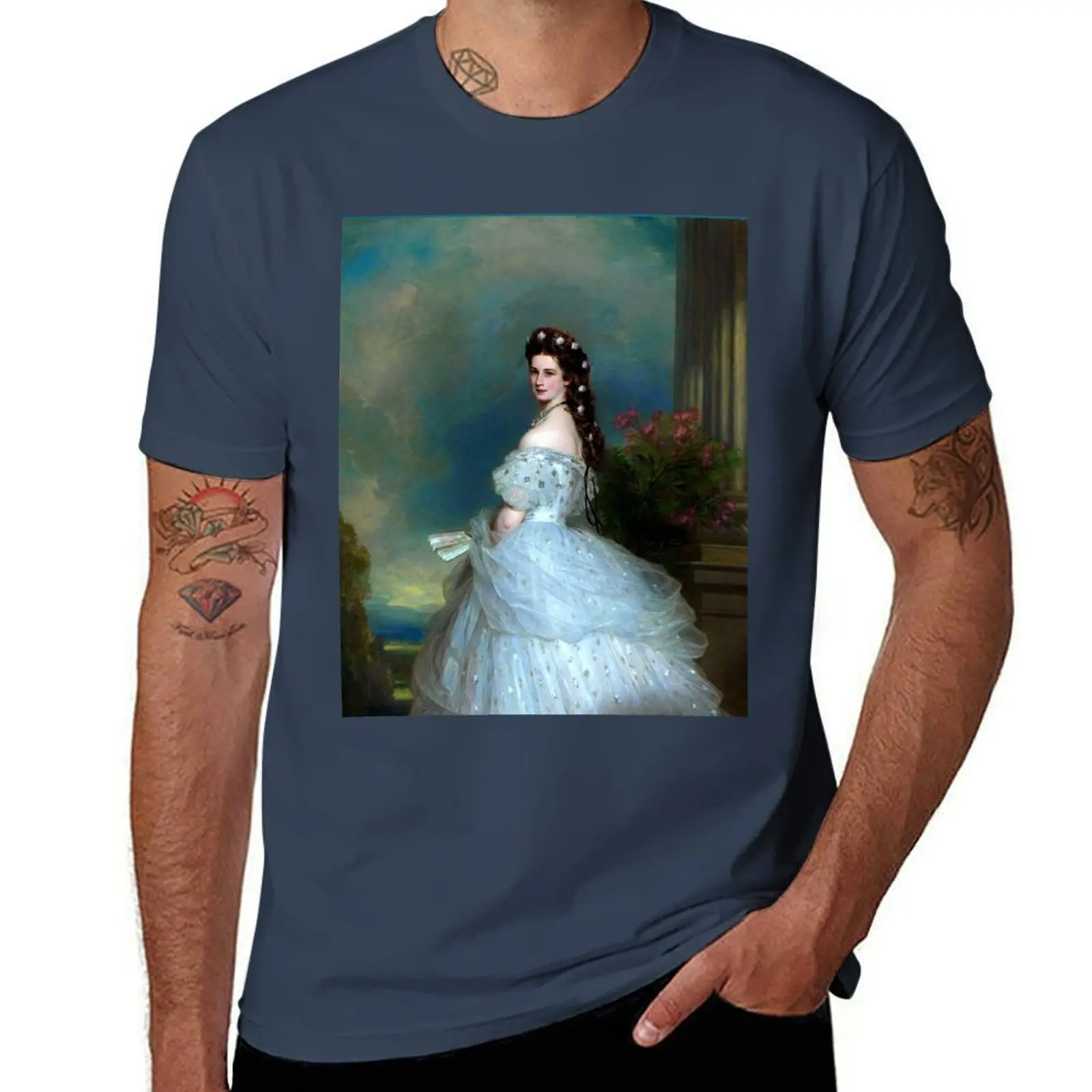 Portrait Of Empress Elisabeth of Austria by Franz Xaver Winterhalter-The Bavarian Rose — Empress Sissi. Ceremonial Portr T-Shirt
Portrait Of Empress Elisabeth of Austria by Franz Xaver Winterhalter-The Bavarian Rose — Empress Sissi. Ceremonial Portr T-Shirt