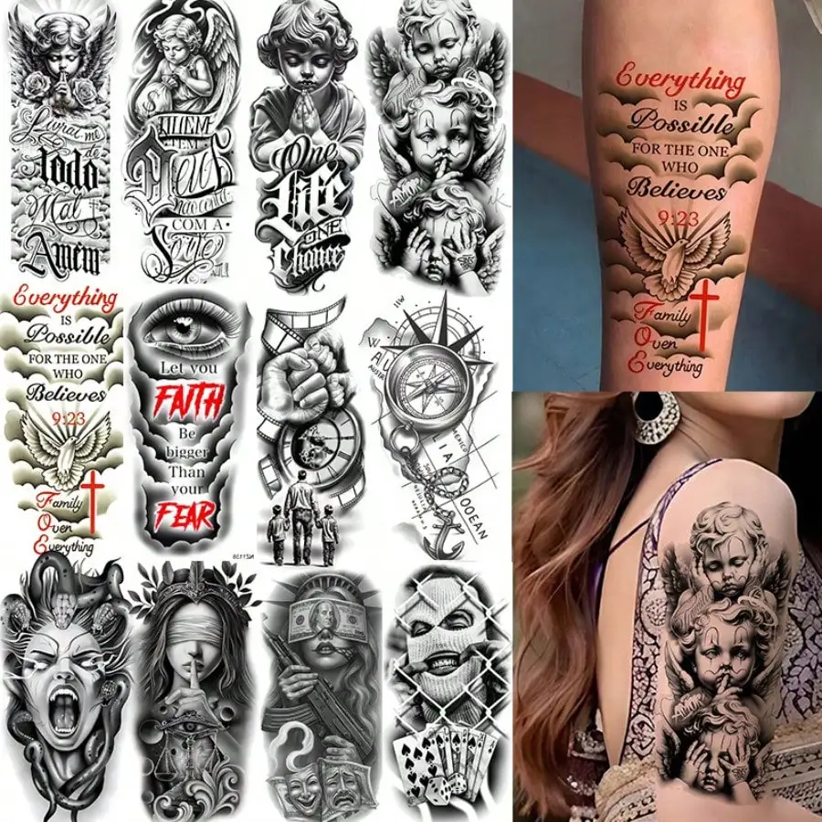 Hip-Hop Punk New Angel Temporary Tattoo Stickers, European And American Style Arm Tattoo Stickers
Hip-Hop Punk New Angel Temporary Tattoo Stickers, European And American Style Arm Tattoo Stickers