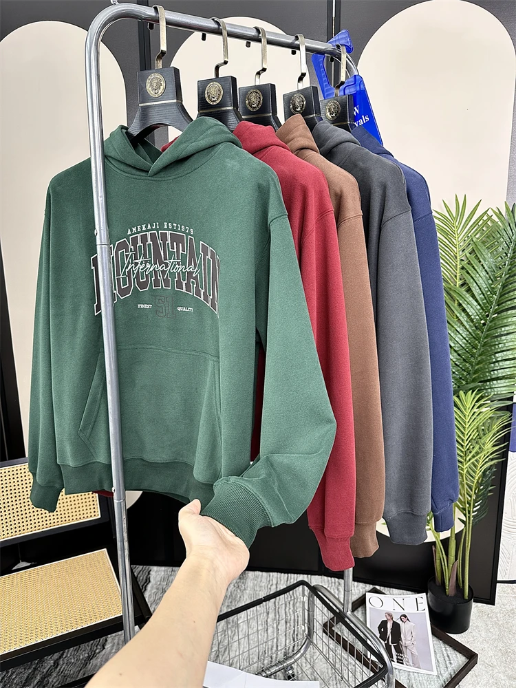 Retro American Khaki Fleece Lined Hoodie Jacket High Grammage Casual Men's Print Hooded Sweatshirt Outerwear Autumn Winter
Retro American Khaki Fleece Lined Hoodie Jacket High Grammage Casual Men's Print Hooded Sweatshirt Outerwear Autumn Winter