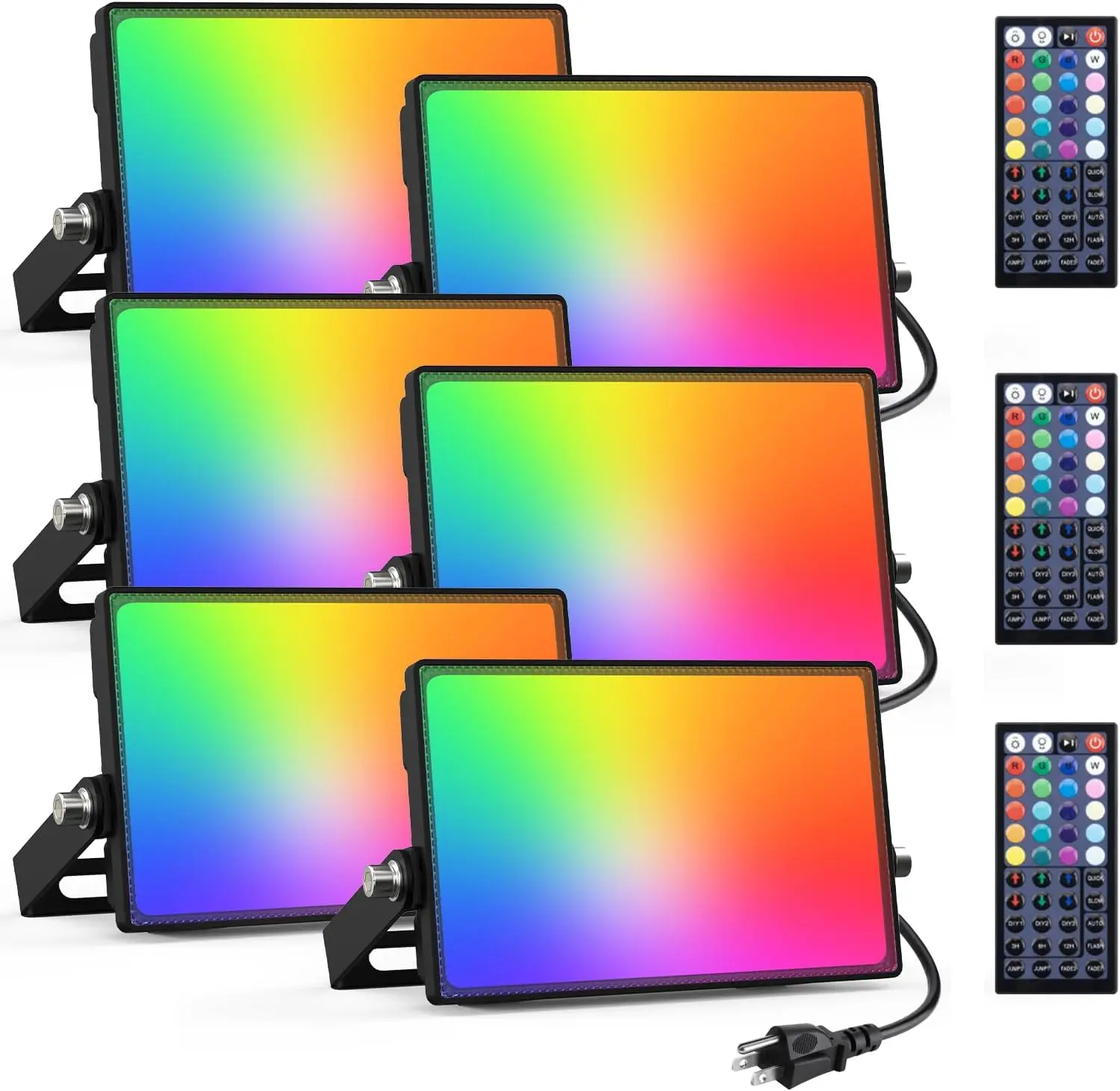 Набор из 6 RGB LED прожекторов, 30 Вт, с изменением цвета, с пультом ДУ, IP66, водонепроницаемые, для мероприятий внутри и вне помещений
Набор из 6 RGB LED прожекторов, 30 Вт, с изменением цвета, с пультом ДУ, IP66, водонепроницаемые, для мероприятий внутри и вне помещений