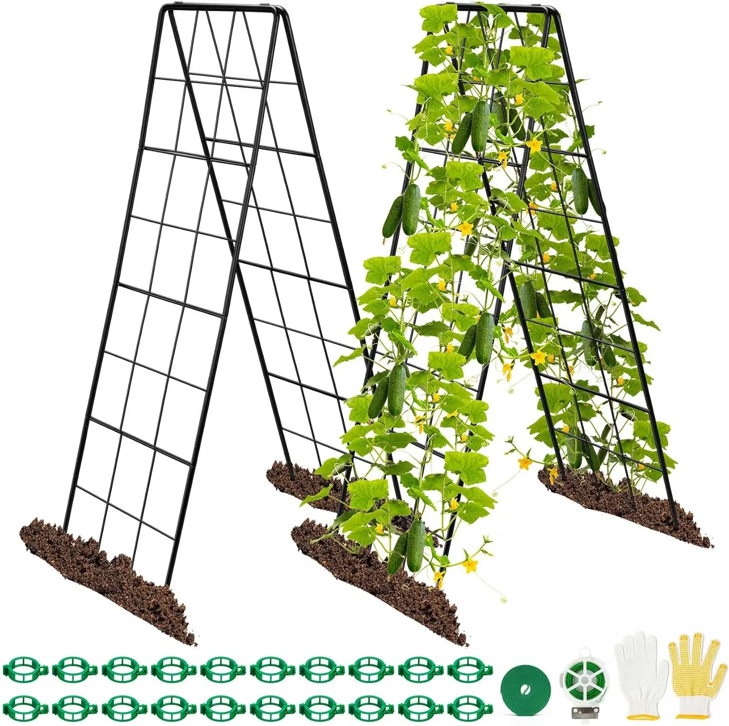 2 Pack 50" Tall A-Frame Trellis for Climbing Plants Outdoor, Heavy Duty Adjustable Metal Garden Support for Vegetables
2 Pack 50" Tall A-Frame Trellis for Climbing Plants Outdoor, Heavy Duty Adjustable Metal Garden Support for Vegetables