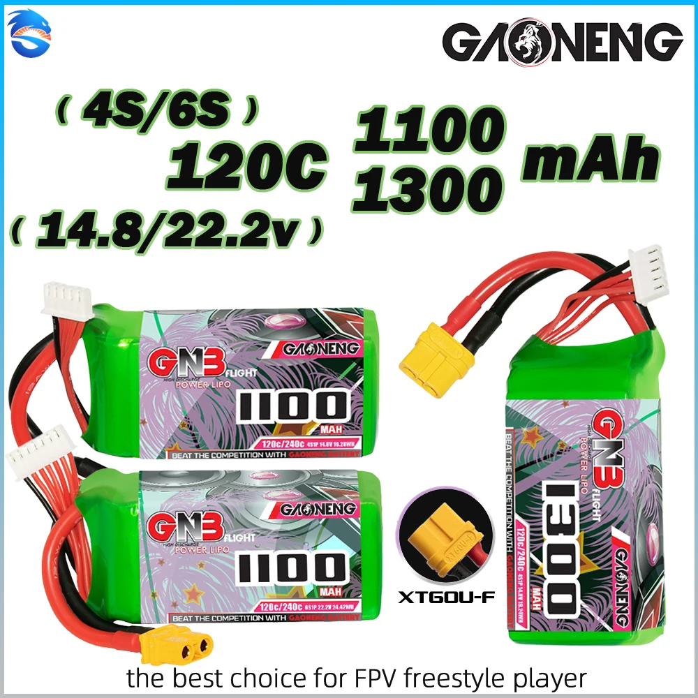 Gaoneng GNB 14,8 В/22,2 В 1100 мАч 1300 мАч 4/6S LiHV Lipo Батарея 120C XT60 для FPV Racing Drone Mini RC Автомобиль Самолет Вертолет 
Gaoneng GNB 14,8 В/22,2 В 1100 мАч 1300 мАч 4/6S LiHV Lipo Батарея 120C XT60 для FPV Racing Drone Mini RC Автомобиль Самолет Вертолет