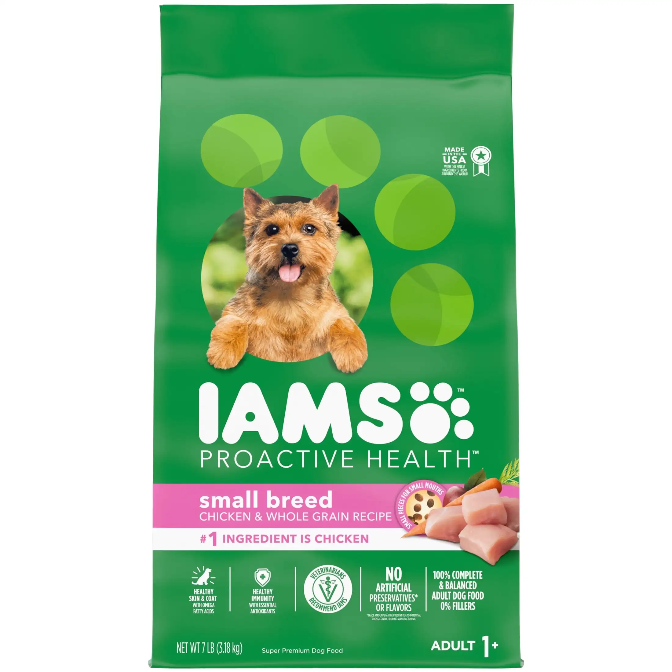 Iams Proactive Health Small Breed Adult Dry Dog Food with Real Chicken, 7 lb Bag
Iams Proactive Health Small Breed Adult Dry Dog Food with Real Chicken, 7 lb Bag