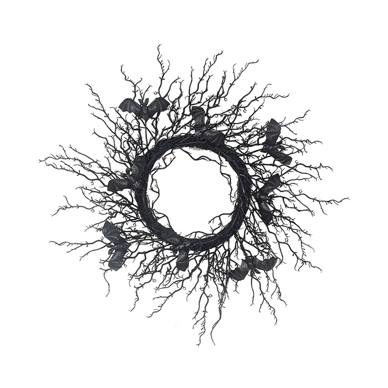 Halloween Wreath Bat Black Branch Wreaths Door Hanging Decor for Indoor Outdoor Window Grapevine Twig Garland Decoration
Halloween Wreath Bat Black Branch Wreaths Door Hanging Decor for Indoor Outdoor Window Grapevine Twig Garland Decoration