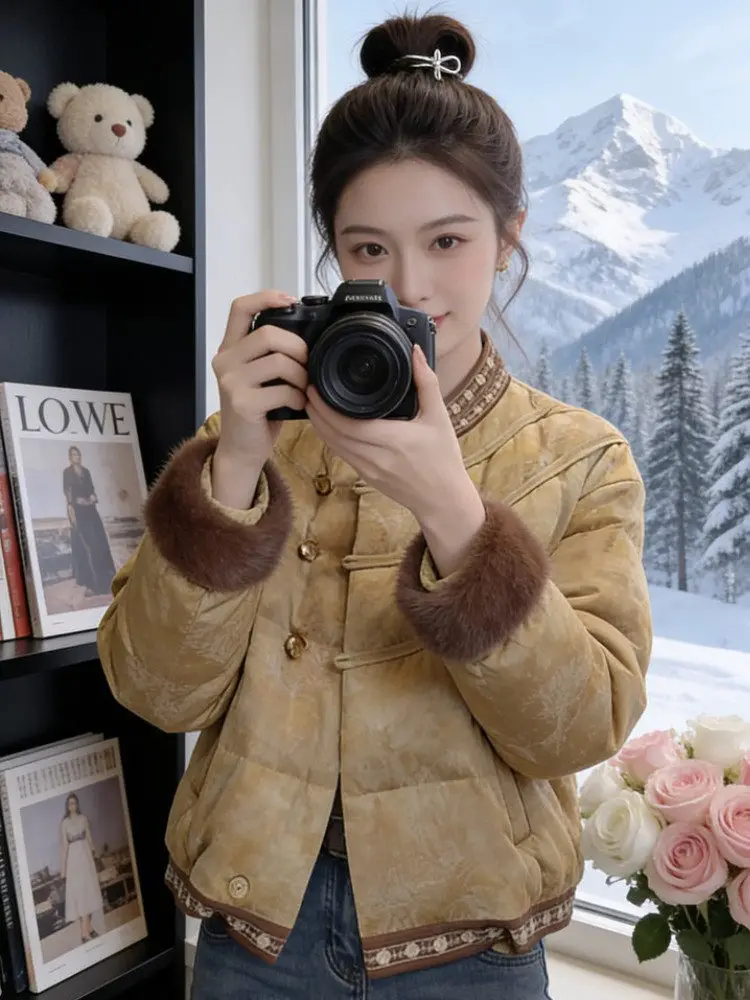 Хлопковая куртка с круглым вырезом и эффектом похудения, женская модная универсальная верхняя одежда в китайском стиле, новинка зимнего сезона, пальто
Хлопковая куртка с круглым вырезом и эффектом похудения, женская модная универсальная верхняя одежда в китайском стиле, новинка зимнего сезона, пальто