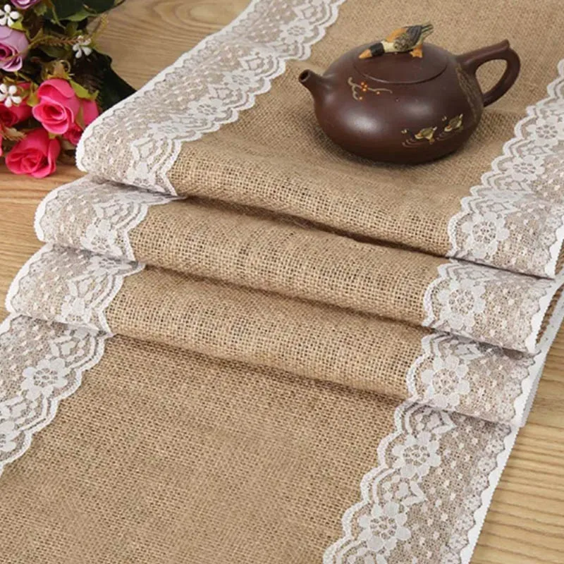 YOZA Jute Table Runner Vintage Natural Burlap Lace Table Cover for Wedding Birthday Party Restaurant and Hotel Decoration
YOZA Jute Table Runner Vintage Natural Burlap Lace Table Cover for Wedding Birthday Party Restaurant and Hotel Decoration