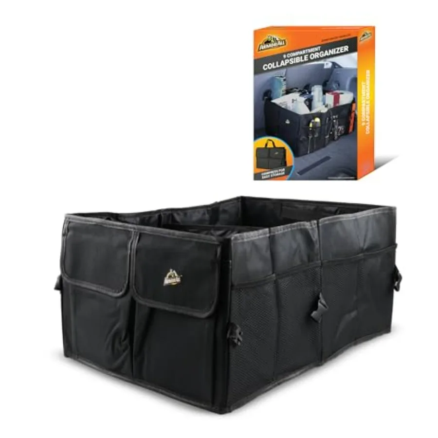 Trunk Organizer for SUV Car Extra-Large 9 Compartment Collapsable Lightwght Waterproof Car Organizer 3 Compartments 4 Mesh Pock
Trunk Organizer for SUV Car Extra-Large 9 Compartment Collapsable Lightwght Waterproof Car Organizer 3 Compartments 4 Mesh Pock