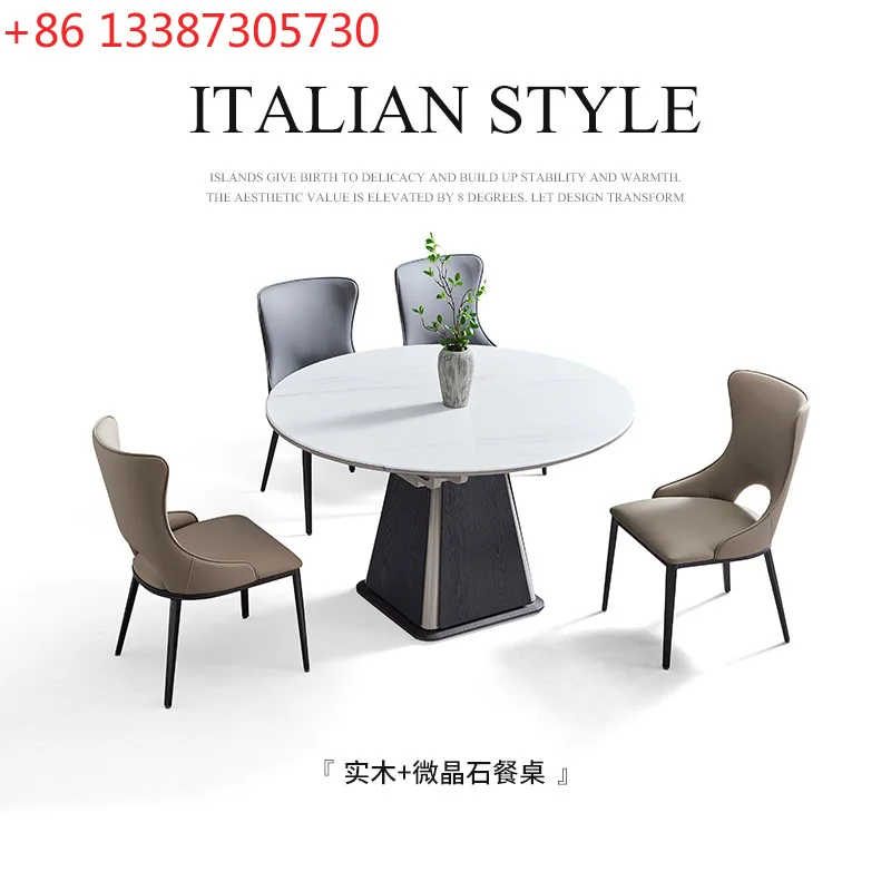 Обеденный стол из микрокристаллического камня, выдвижной круглый стол для маленькой квартиры, итальянский минималистичный домашний обеденный стол
Обеденный стол из микрокристаллического камня, выдвижной круглый стол для маленькой квартиры, итальянский минималистичный домашний обеденный стол