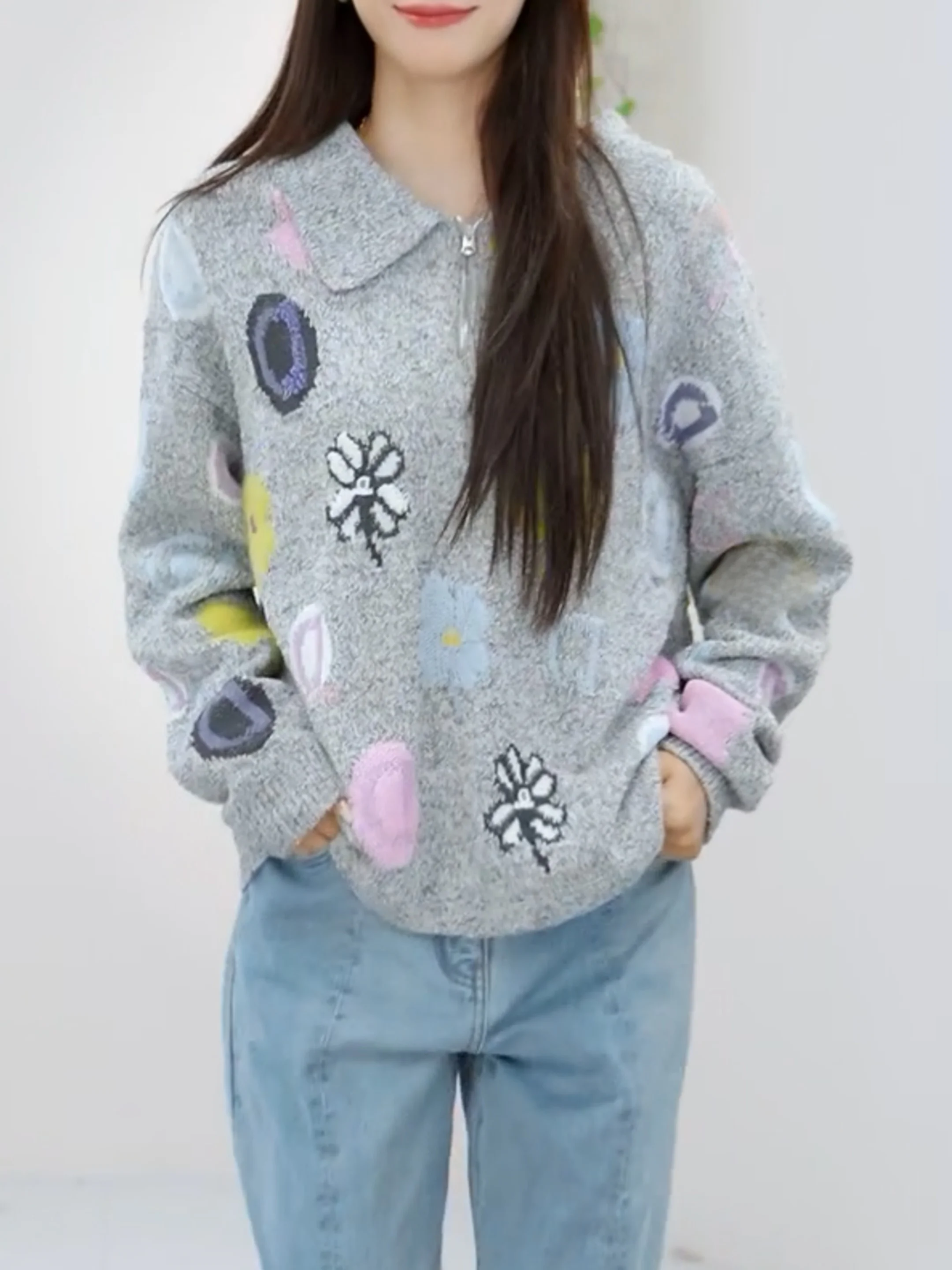Korean Style Premium Knitted Sweater Autumn New Arrival plus Size Trendy Grey Anti-Aging Women's Top Warmth Retaining Long Sl...
Korean Style Premium Knitted Sweater Autumn New Arrival plus Size Trendy Grey Anti-Aging Women's Top Warmth Retaining Long Sl...