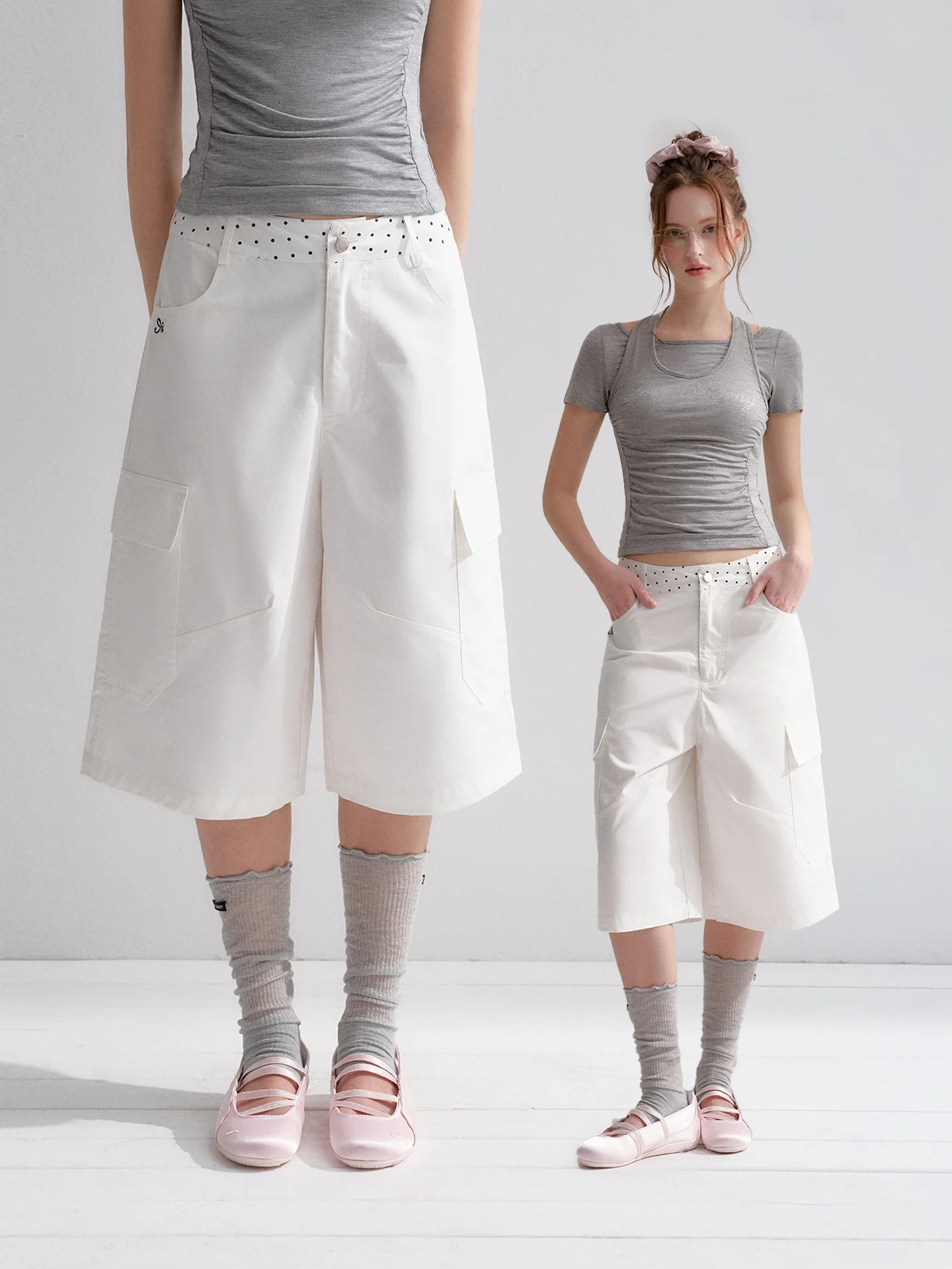 AsGony American Polka Dot Splicing Workwear Jeans Loose Casual Wide Leg mid Length Pants Ladies Summer Breathable Natural Waist
AsGony American Polka Dot Splicing Workwear Jeans Loose Casual Wide Leg mid Length Pants Ladies Summer Breathable Natural Waist