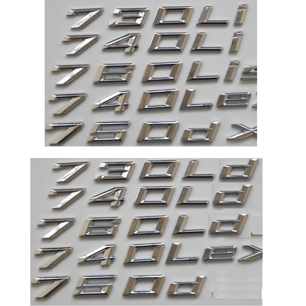 Chrome Shiny Silver Trunk Letters Badges Emblems for 7 Series 730d 740d 750d 725d 750i 750Li 740e 740Le 740i 740Li 760Li 740Ld
Chrome Shiny Silver Trunk Letters Badges Emblems for 7 Series 730d 740d 750d 725d 750i 750Li 740e 740Le 740i 740Li 760Li 740Ld