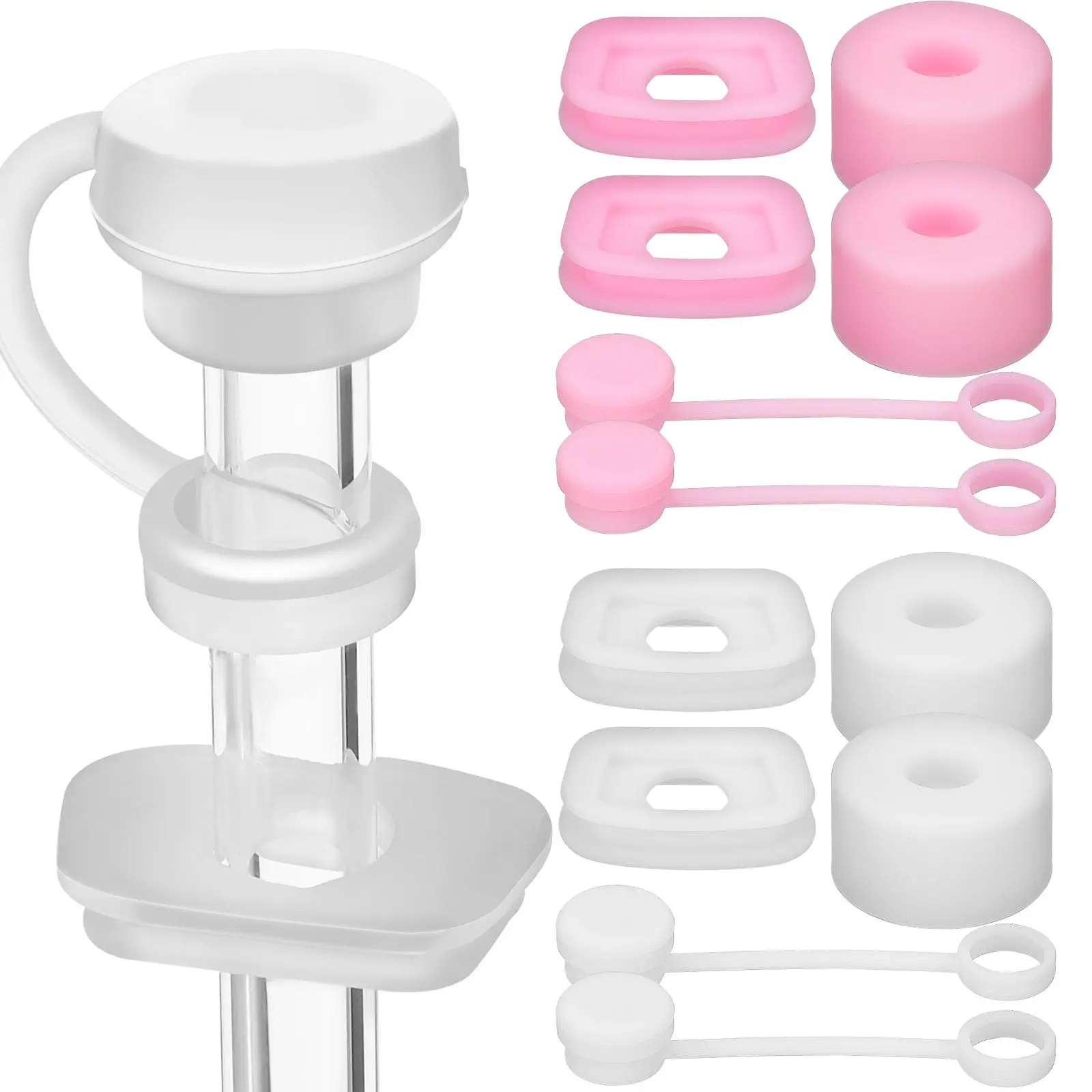 12 Pcs Leak Proof Cup Straw Cover Spill Stopper Tumbler Accessories White Pink Silicone Reusable Travel Home Drinking Protectors
12 Pcs Leak Proof Cup Straw Cover Spill Stopper Tumbler Accessories White Pink Silicone Reusable Travel Home Drinking Protectors