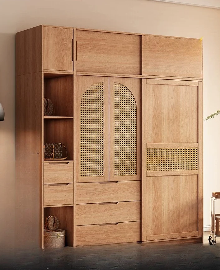 PYJ solid wood sliding door bedroom household rattan medieval storage sliding door wardrobe
PYJ solid wood sliding door bedroom household rattan medieval storage sliding door wardrobe