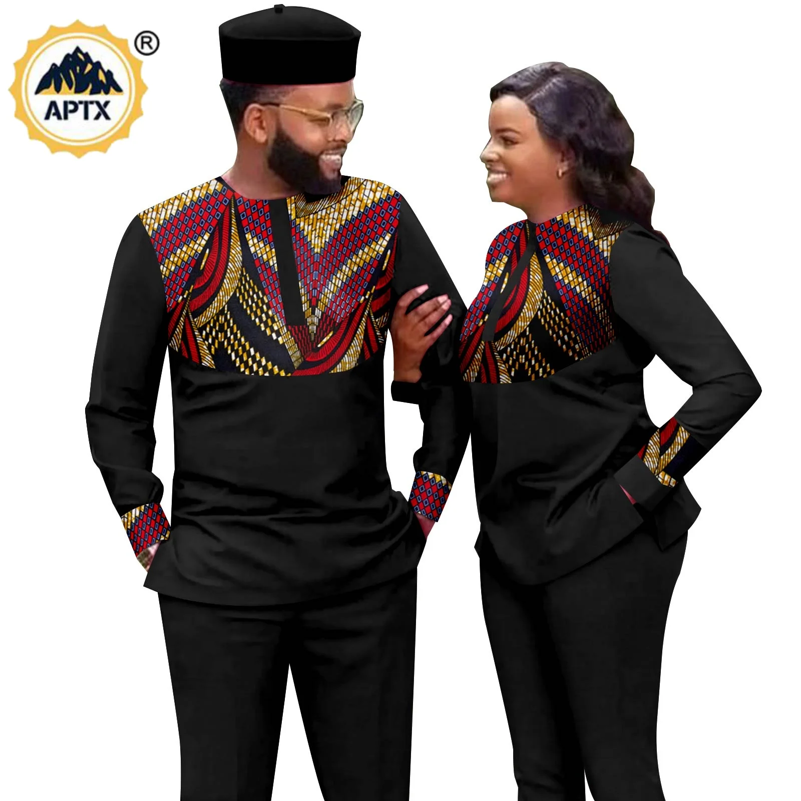 African Clothing Dashiki Women Patchwork Top and Pant Sets Matching Men Outfits with Hat Bazin Riche Couple Clothes Y23C021
African Clothing Dashiki Women Patchwork Top and Pant Sets Matching Men Outfits with Hat Bazin Riche Couple Clothes Y23C021