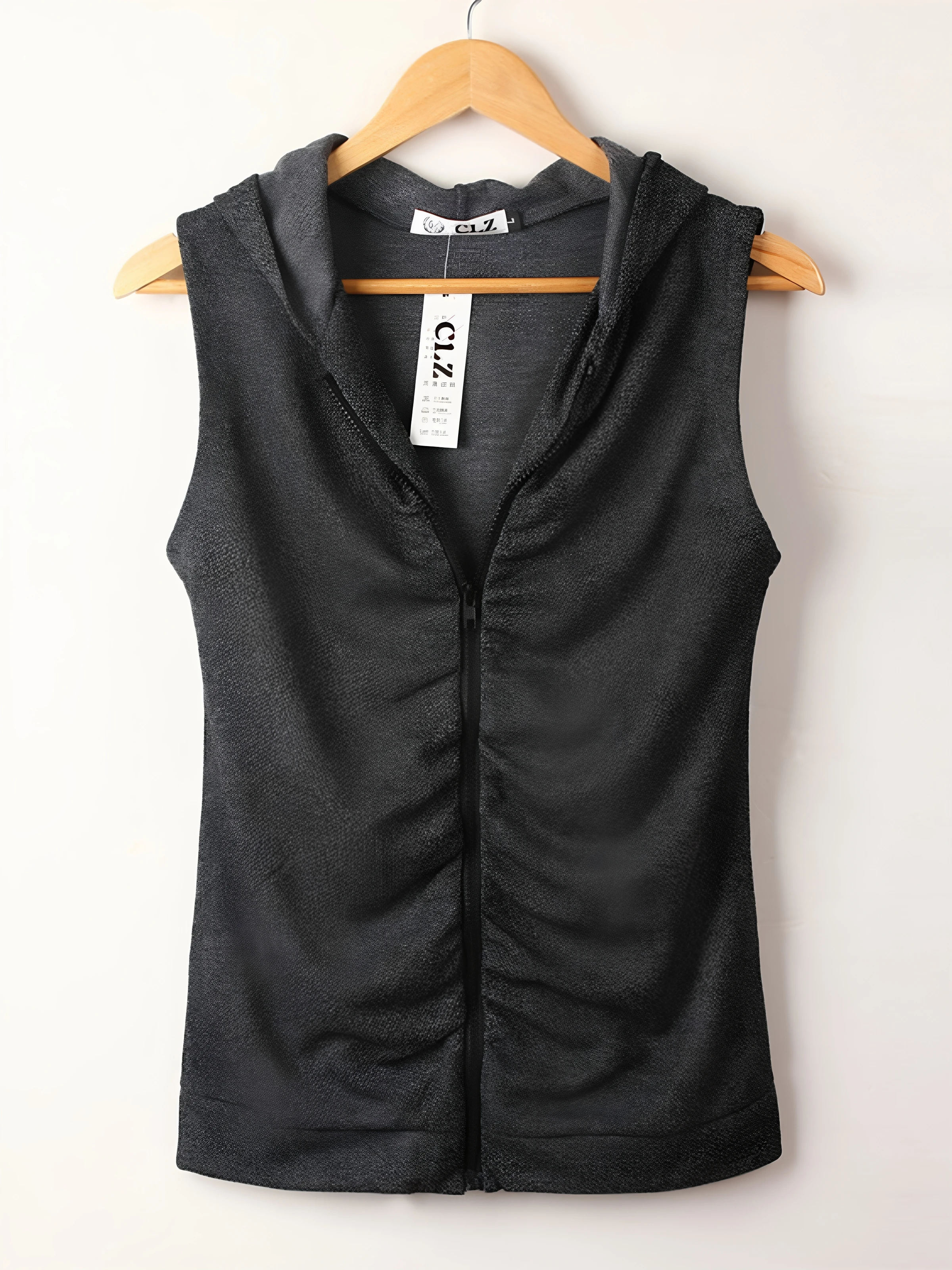 Slim Fit Hooded Vest Men's Fashion Black Zipper Shoulder Padless Sleeveless Spring Outerwear Breathable Cotton Blend Fabric
Slim Fit Hooded Vest Men's Fashion Black Zipper Shoulder Padless Sleeveless Spring Outerwear Breathable Cotton Blend Fabric