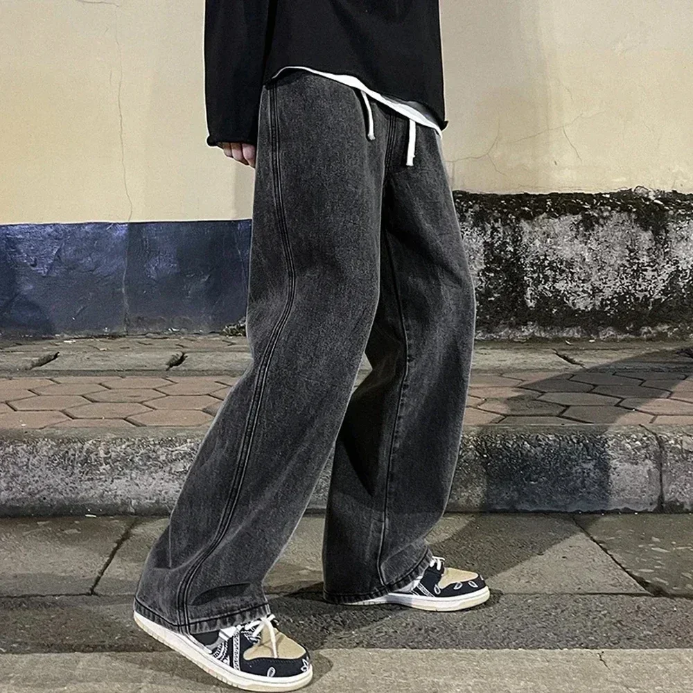 Fashion Men's Solid Color Drape Jeans Loose Straight Korean Vintage High Street Hip-hop Y2K Casual Daily Dragging Wide-leg Pants
Fashion Men's Solid Color Drape Jeans Loose Straight Korean Vintage High Street Hip-hop Y2K Casual Daily Dragging Wide-leg Pants