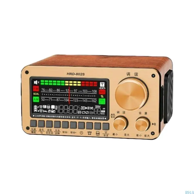 R91A Стерео Портативный беспроводной Bluetooth-совместимый динамик Радио с ЖК-экраном Домашний уличный сабвуфер TF-карта плеер
R91A Стерео Портативный беспроводной Bluetooth-совместимый динамик Радио с ЖК-экраном Домашний уличный сабвуфер TF-карта плеер