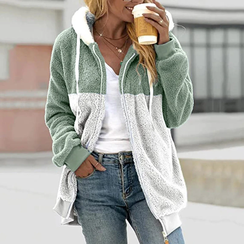 Plus Size Women Thickened Plush Fleece Hooded Jackets Stitching Plush Parka Warm Sweatshirts Autumn Winter Outerwear Hoodie
Plus Size Women Thickened Plush Fleece Hooded Jackets Stitching Plush Parka Warm Sweatshirts Autumn Winter Outerwear Hoodie