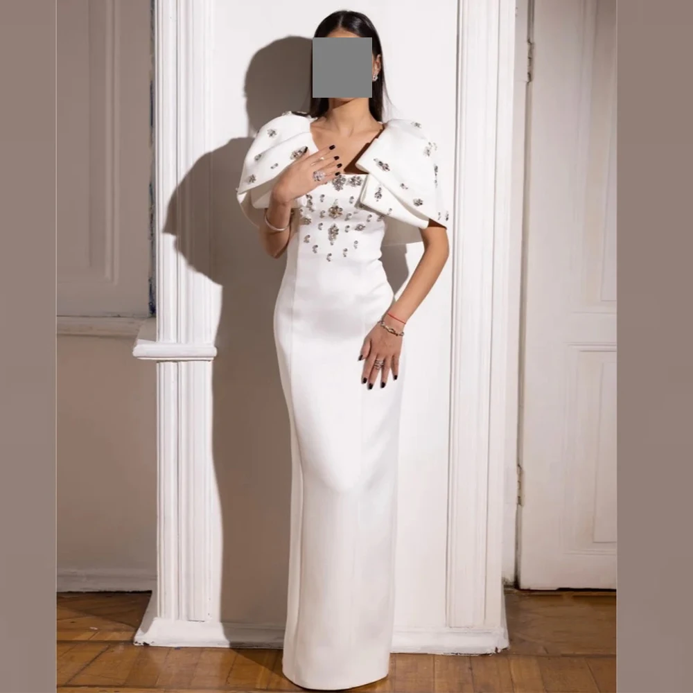 CustomizedClassic White Short Sleeves Straight Floor Length Evening Dress Custom Size Square Neck pleats for Women Bespoke Occas
CustomizedClassic White Short Sleeves Straight Floor Length Evening Dress Custom Size Square Neck pleats for Women Bespoke Occas
