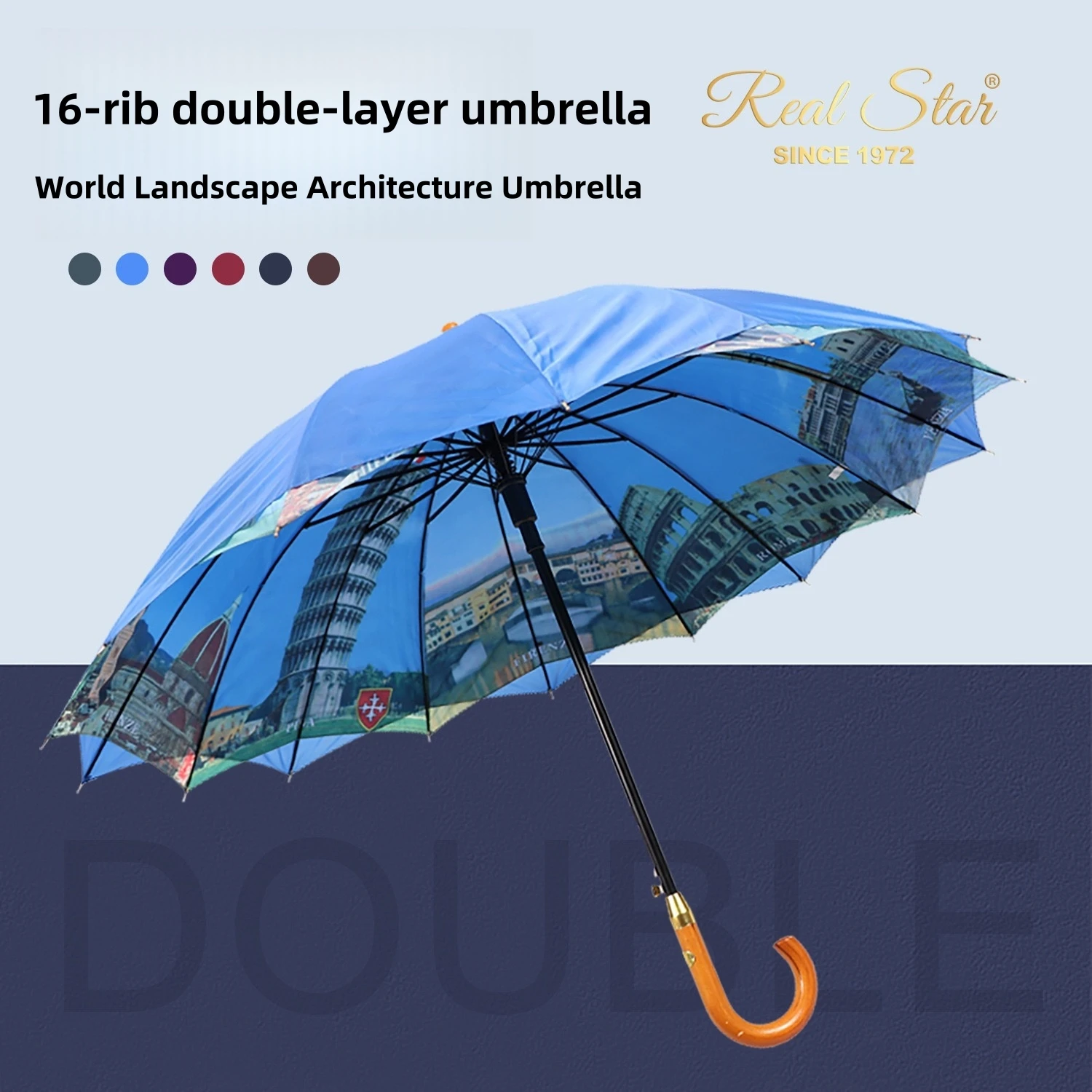 Автоматический зонт с 16 спицами и длинной ручкой, с изображением европейских парижских пейзажей, с УФ-защитой, двойного назначения (от солнца и дождя), подарок на День рождения, Новый год, Рождество
Автоматический зонт с 16 спицами и длинной ручкой, с изображением европейских парижских пейзажей, с УФ-защитой, двойного назначения (от солнца и дождя), подарок на День рождения, Новый год, Рождество