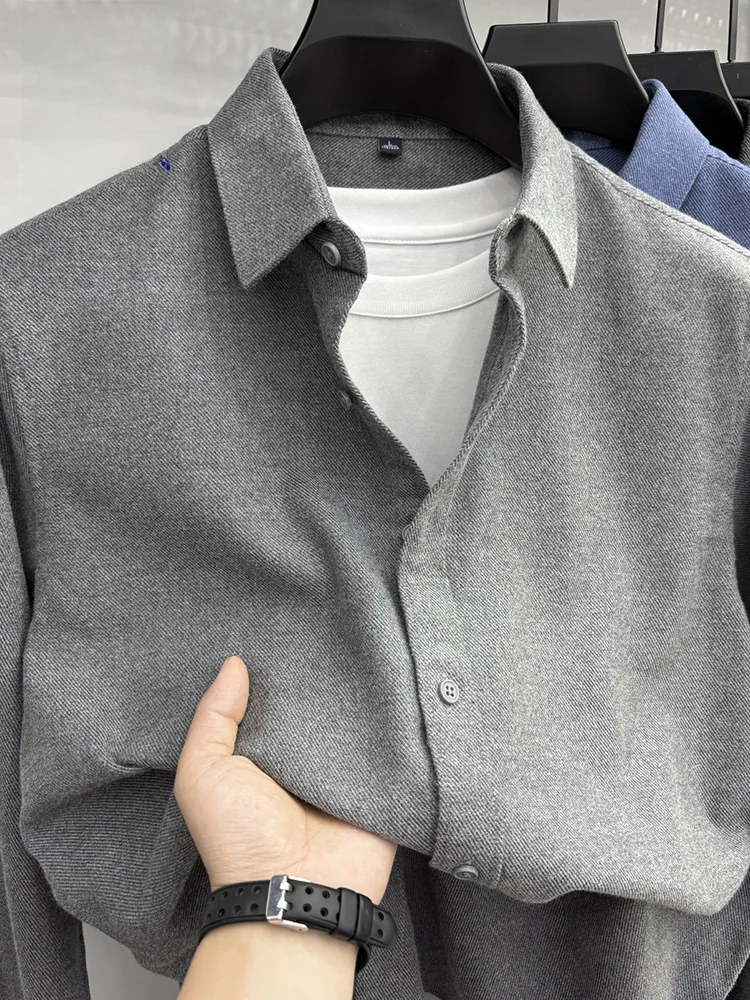 Lormen Men's Casual Long Sve irt Wool Blend Faion Busin Pure Color Outerwear irt Spring Autumn Seasonal Wear
Lormen Men's Casual Long Sve irt Wool Blend Faion Busin Pure Color Outerwear irt Spring Autumn Seasonal Wear