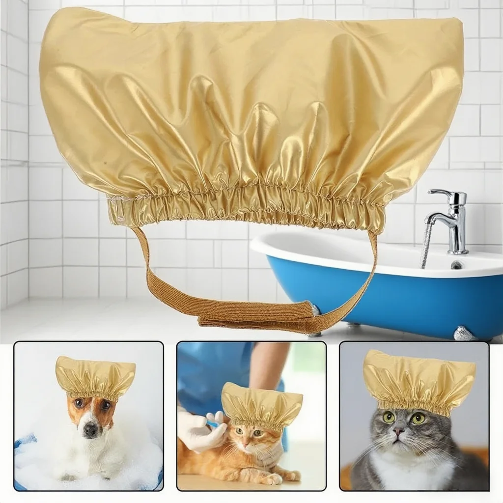Pet Shower Cap Waterproof Reusable Size Dog Cat Bath EVA Satin Material Hat Prevent Water Entering Ears Portable Pet Supply 
Pet Shower Cap Waterproof Reusable Size Dog Cat Bath EVA Satin Material Hat Prevent Water Entering Ears Portable Pet Supply